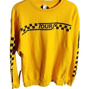 Team Bieber Tour 2017 World Tour Crewneck Sweatshirt Yellow Small